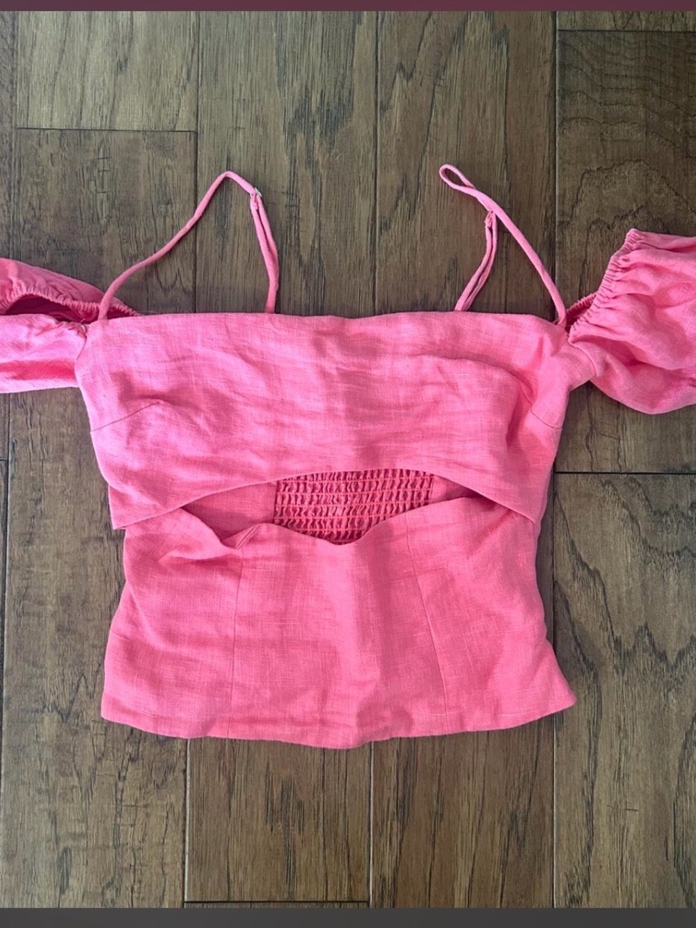 Reformation Pink Off-Shoulder Camisole with Cutout